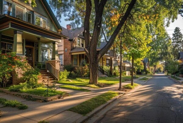 denver colorado homes with frontyard and street view no text no lettering